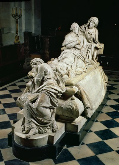 Funeral Monument to Armand-Jean du Plessis, Cardinal Richelieu Depicting the Cardinal Expiring in the Arms of Piety, a Weeping Statue of Christian Doctrine at His Feet by Francois Girardon
